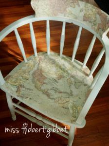 Decoupaged Map Chair