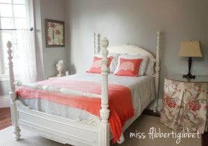 Creating A Guest Room: Gray and Coral